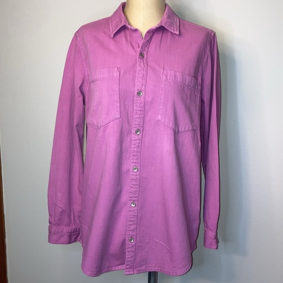 Lucky Brand Tops - Lucky Brand Boyfriend long sleeve, button up size medium raspberry pink purple